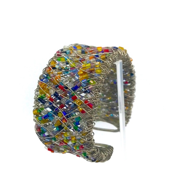 Rainbow Beaded Cuff - Picture 2 of 8